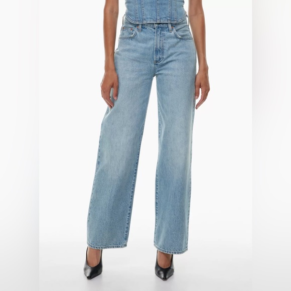 Aritzia denim forum The Farrah Hi-Rise Wide Leg Jean light blue size 23, 28L - Picture 8 of 11